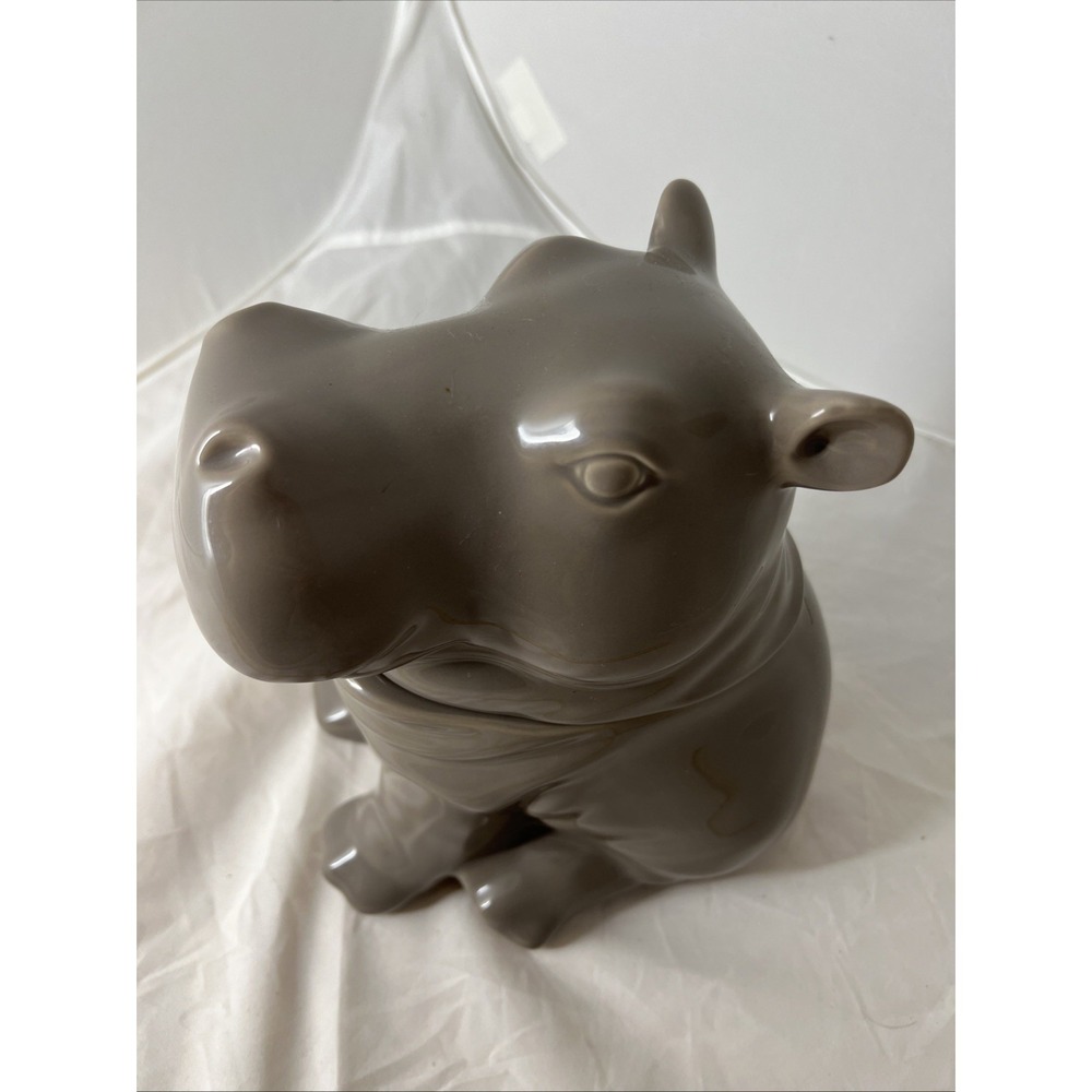 Hippopotamus Hippo Cookie Jar by Threshold Gray / Brown Target Stoneware 2015 - Picture 8 of 8
